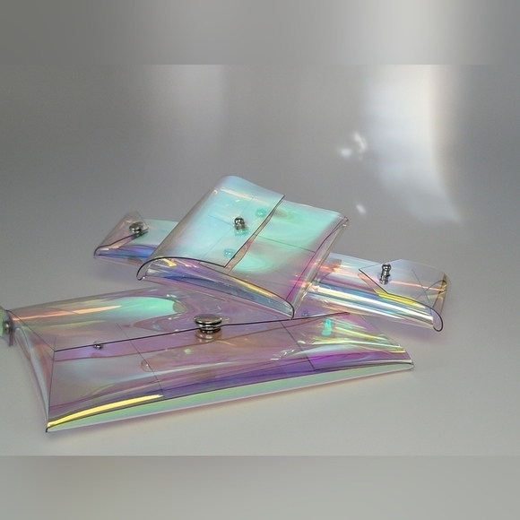 Holographic Clutch Pencil Case Card Case 3 Piece Set #720 - Picture 9 of 11